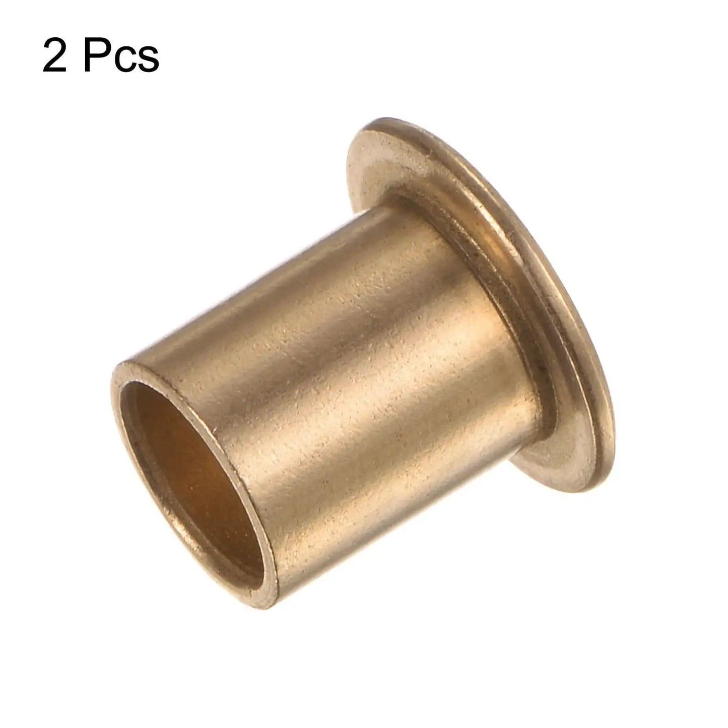 2 Pieces Flange Bearing Sleeve Bronze Self Lubricating 8mm Bore 10mm OD 15mm Length Flange Diameter 15mm Flange Thickness 1.2mm