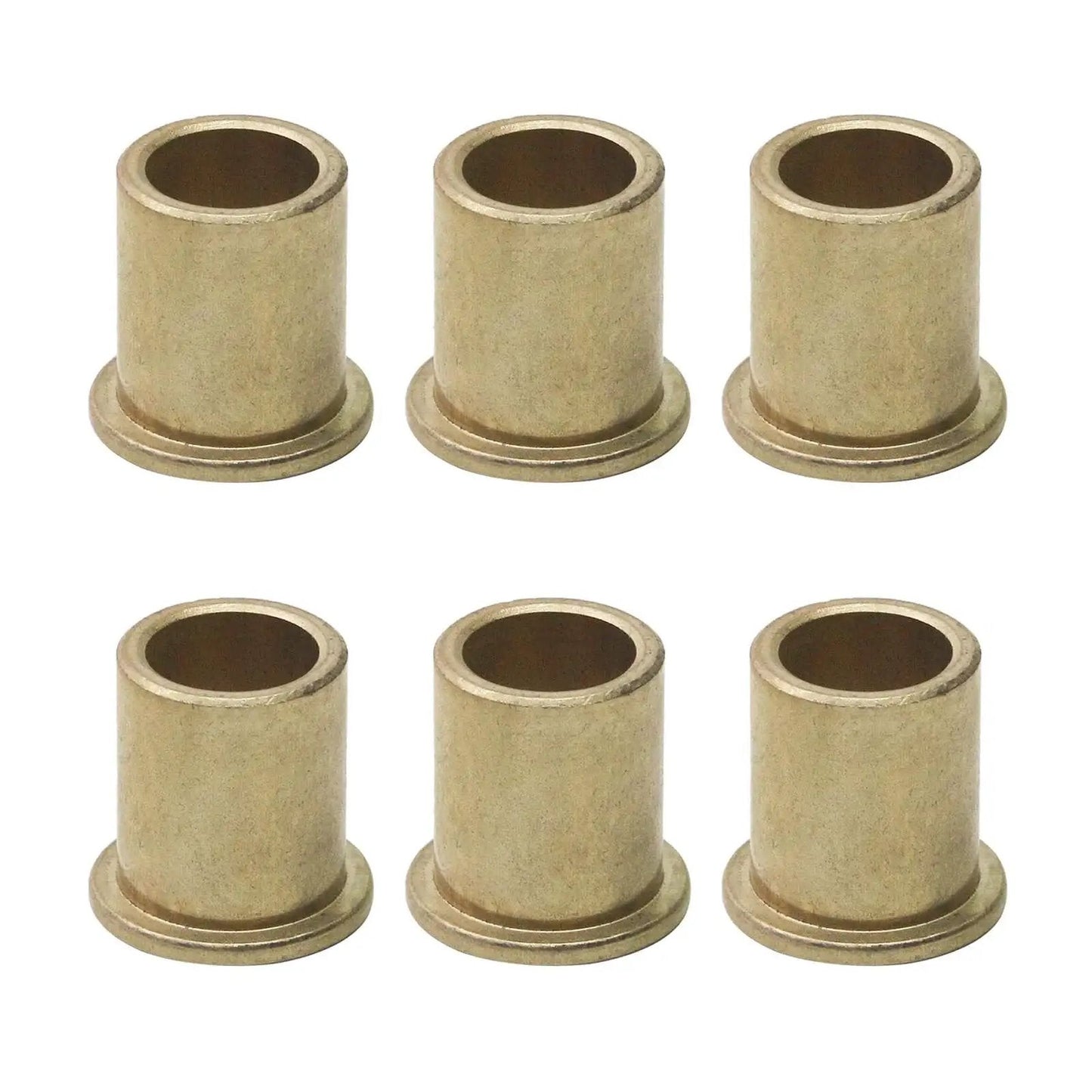 Flange Bearing Sleeve Set 6 Pcs Bronze Self Lubricating Bushings OD 20mm ID 12mm Length 20mm Flange Thickness for Industrial Equipment