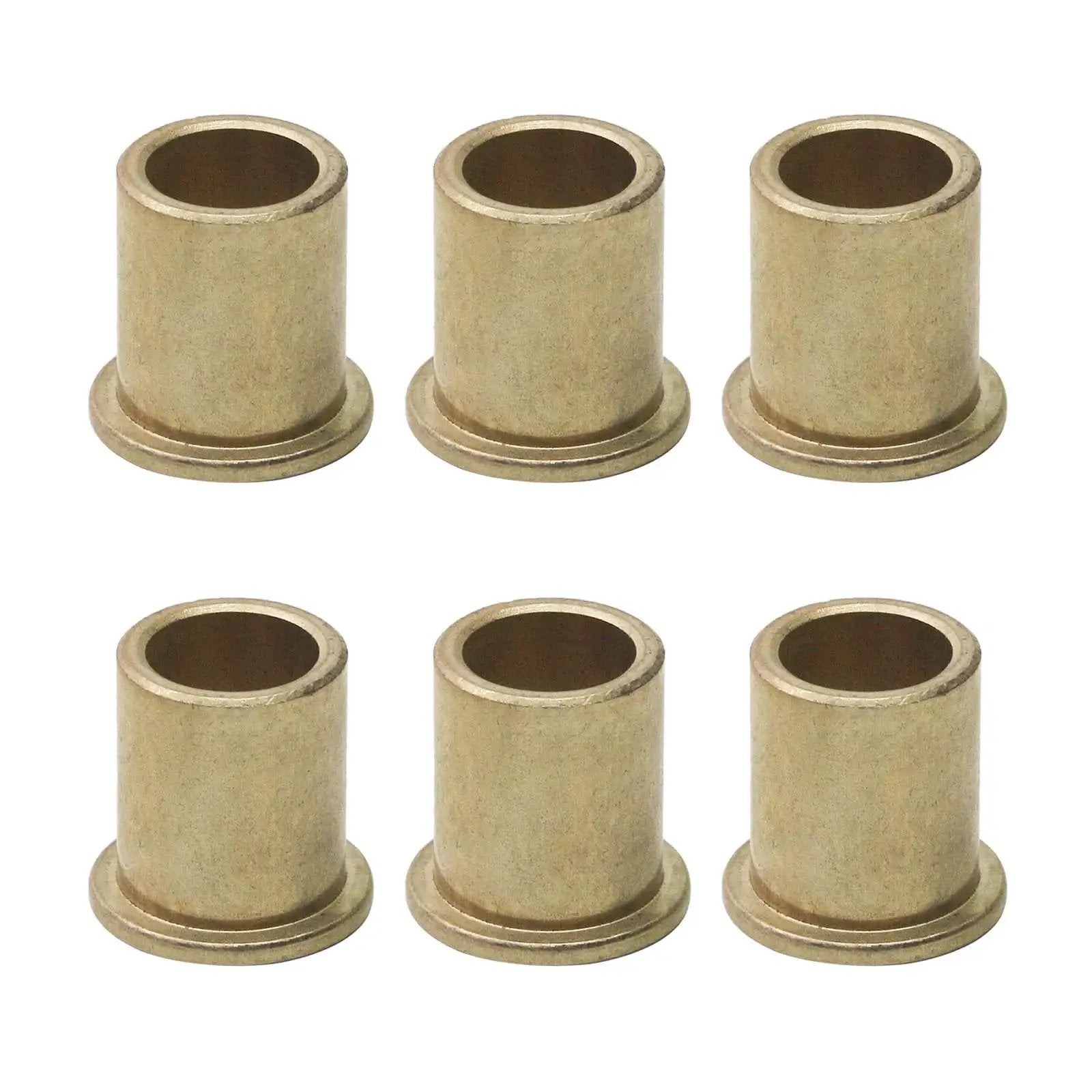Flange Bearing Sleeve Set 6 Pcs Bronze Self Lubricating Bushings OD 20mm ID 12mm Length 20mm Flange Thickness for Industrial Equipment