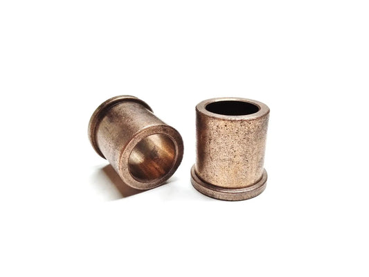 Self Lubricating Bronze Sleeve Bearing Flange Bushing SAE 841 Five Eighths ID Thirteen Sixteenths OD Three Quarters Inch Length Made In USA.
