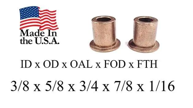 Self Lubricating Bronze Sleeve Bearing For Flange Mount Three Eighths By Five Eighths By Three Quarters SAE 841 Bronze Oil Impregnated