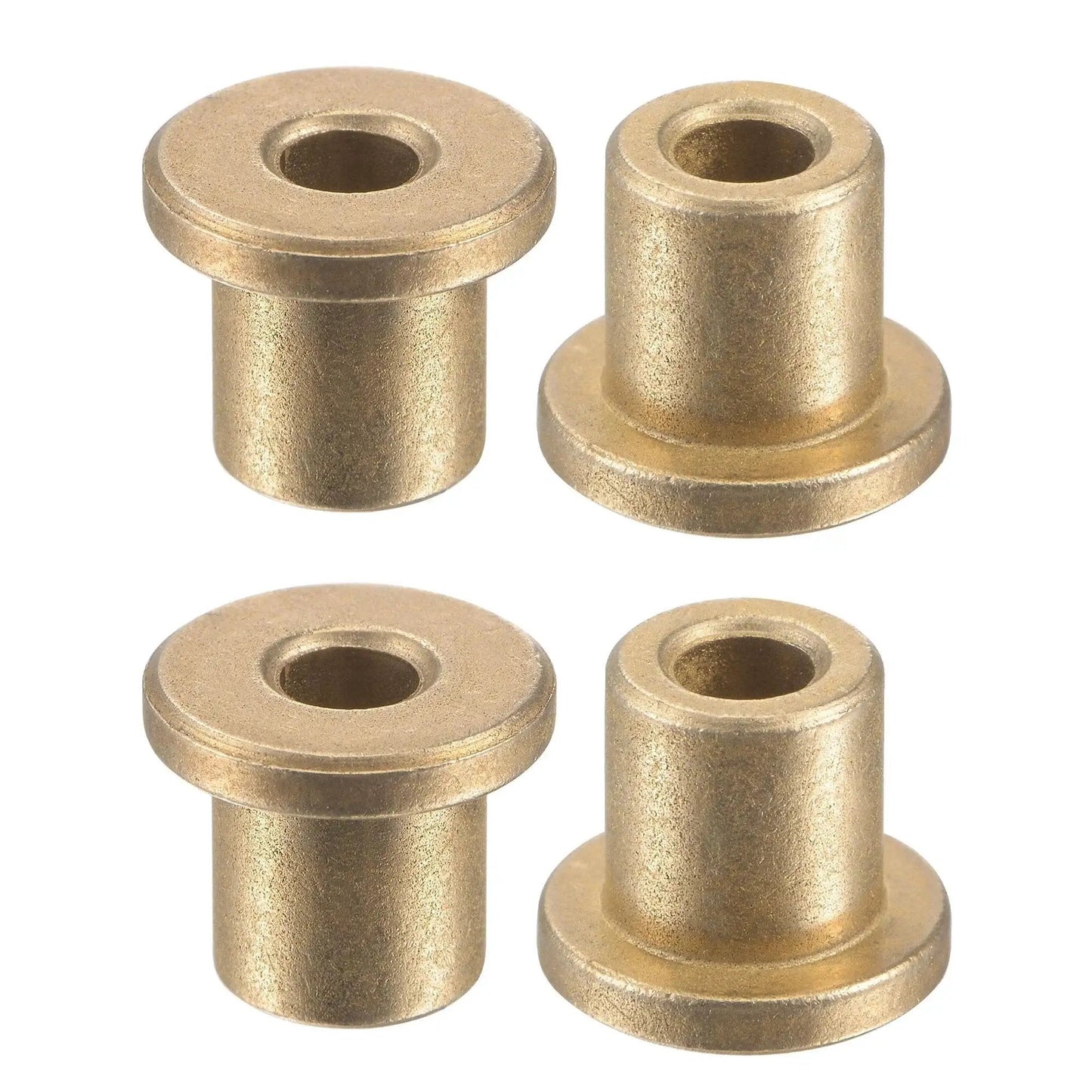 Flange Sleeve Bearing 4mm Bore 8mm OD 10mm Length 12mm Flange Diameter 2mm Flange Thickness Self Lubricating Sintered Bronze Bushing 4 Pieces