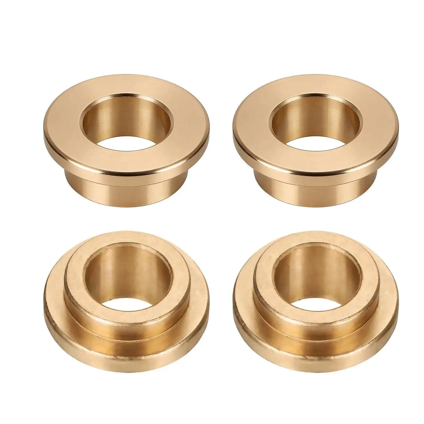 Four Piece Flange Sleeve Bearings 12mm Bore 18mm OD 8mm Length Flange Diameter 24mm 3mm Flange Thickness Self Lubricating Bronze Bushings