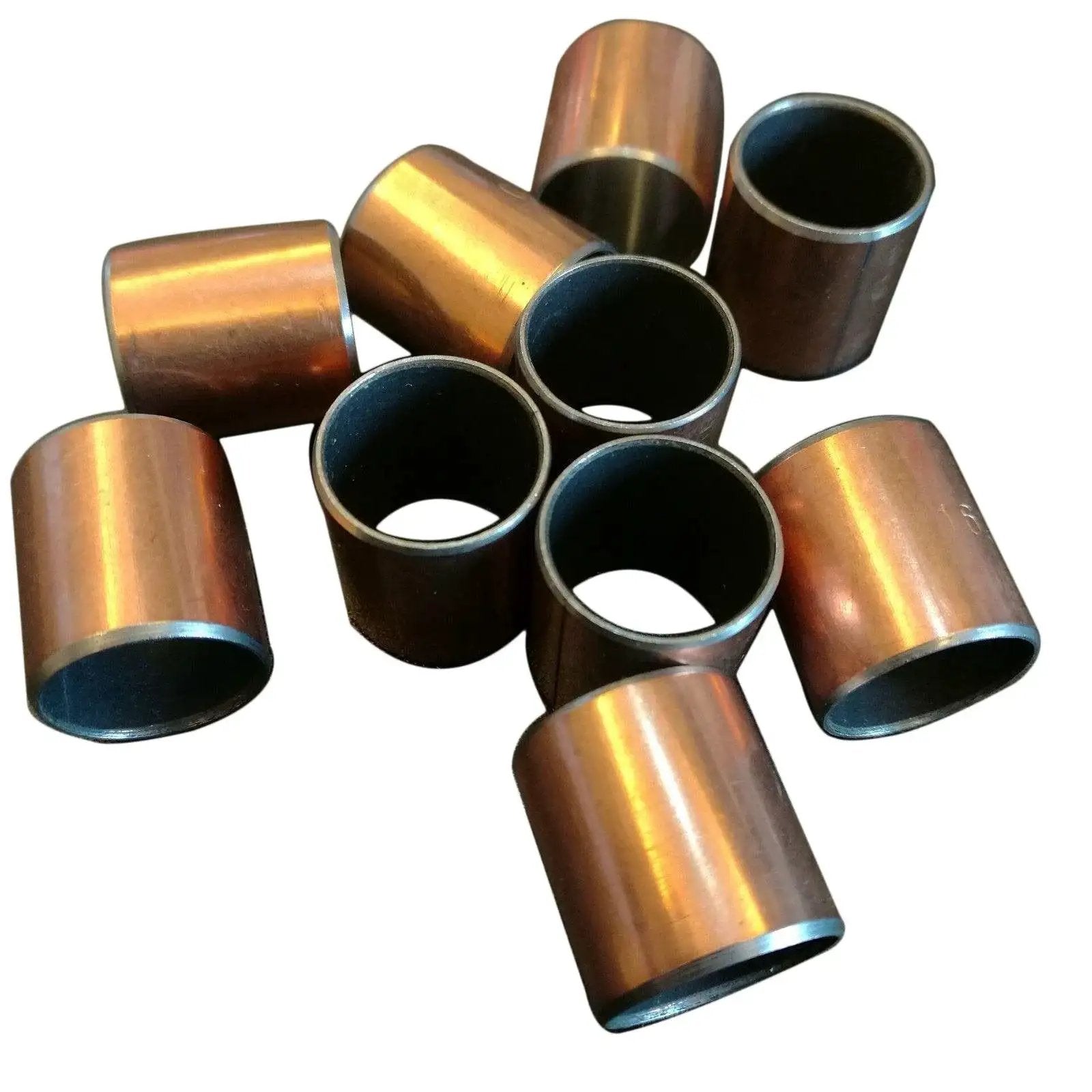 Self Lubricating Bearing Bushing Sleeve 16 By 18 By 20 Mm Oil Impregnated Bronze With Low Carbon Steel Core, Pack of 10