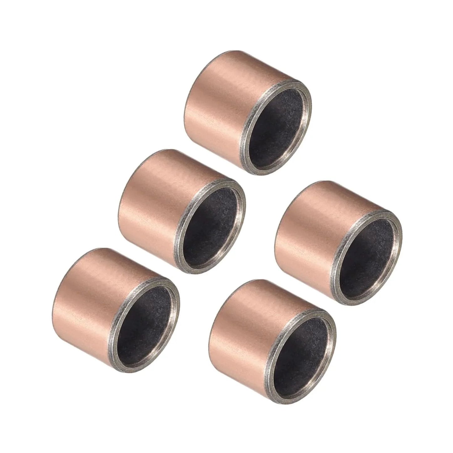 5 Pieces Sleeve Bearings 12mm By 15mm By 12mm Wrapped Oilless Bronze Sintered Composite Coated Bushings For Sliding Machine Shafts