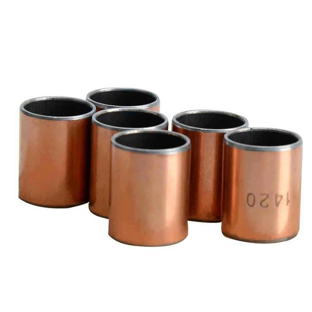 6 Pcs Sleeve Bearings 14mm Bore 16mm Outside Diameter 20mm Length Oil Free Bronze Sintered Bushing Set