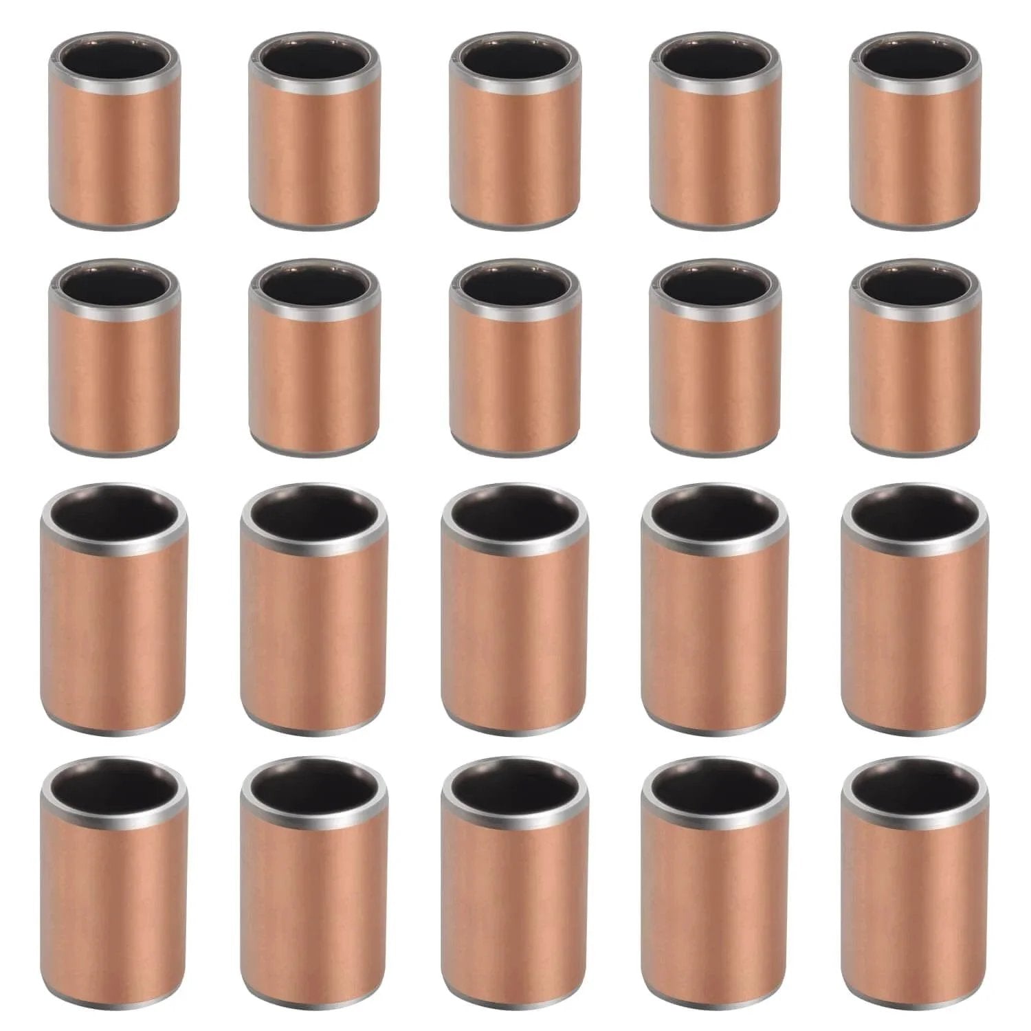 20 Pieces Sleeve Bearings 6mm Bore 8mm OD 10mm Length Oilless Self Lubricating Bronze Bushings for machinery and automotive use