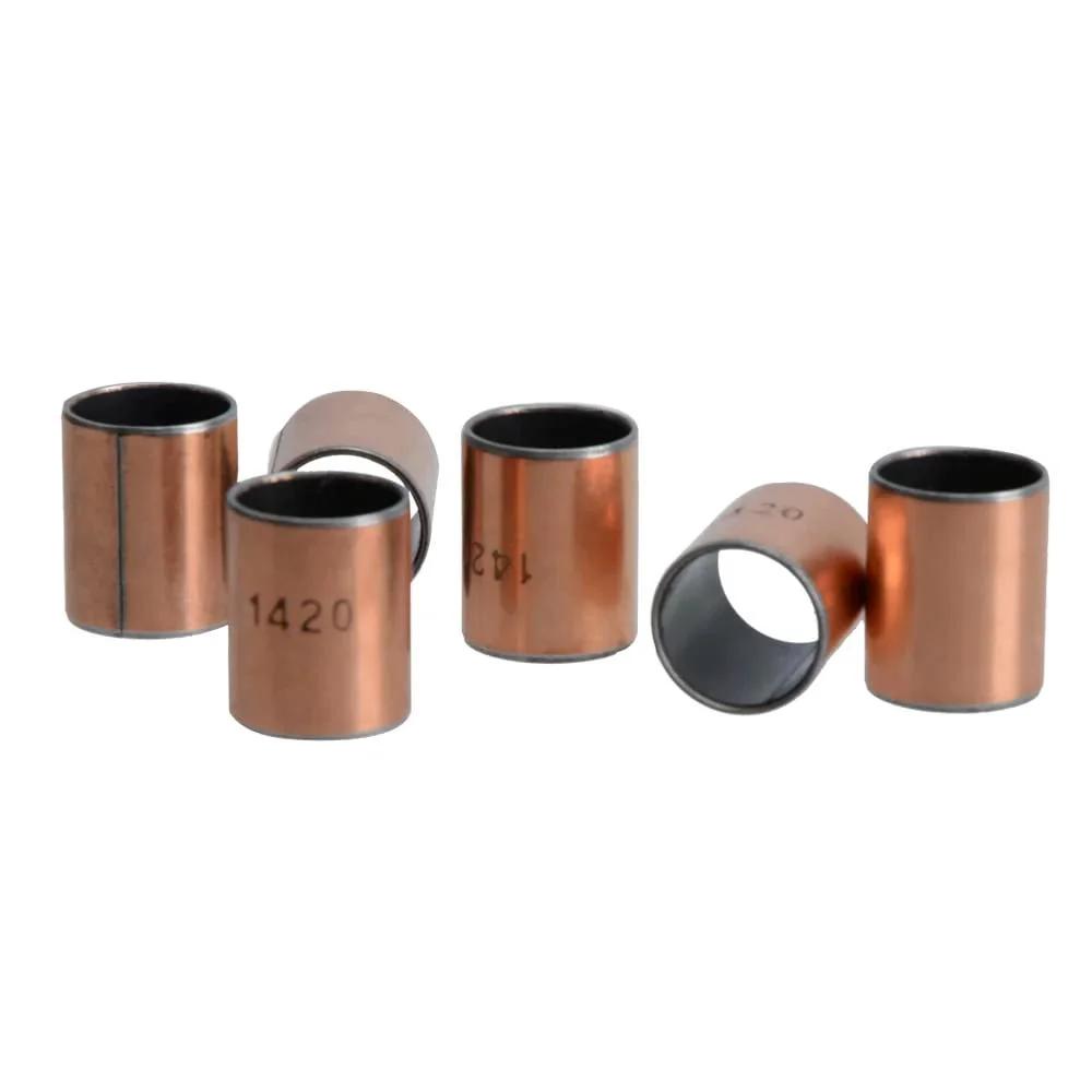 6 Pcs Sleeve Bearings 14mm Bore 16mm Outside Diameter 20mm Length Oil Free Bronze Sintered Bushing Set For Sliding Applications