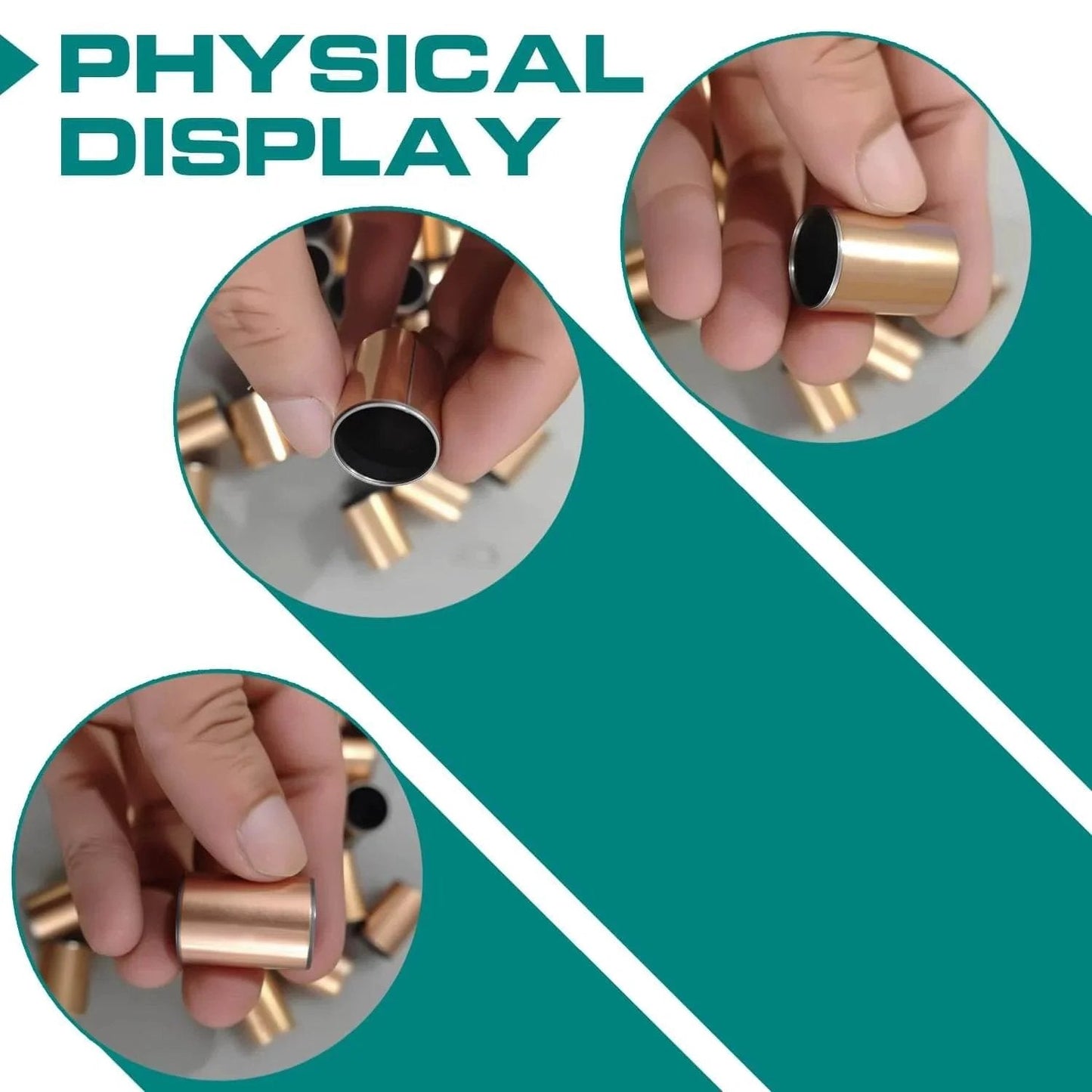 Close-up of 20 Pieces Sleeve Bearings 6mm Bore 8mm OD 10mm Length Oilless Self Lubricating Bronze Bushings in hand