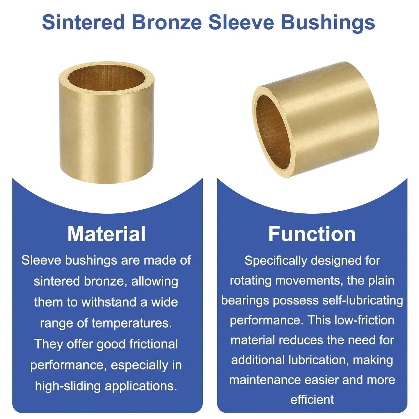 Sintered bronze sleeve bushings for 30 Pcs Sleeve Bearings 3mm Bore 6mm Outer Diameter 3mm Length Self Lubricating applications.
