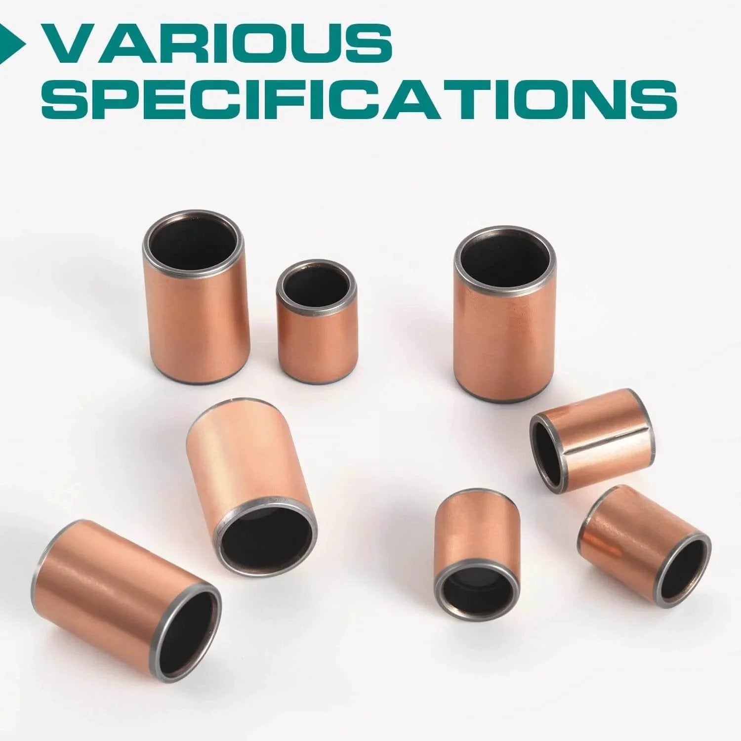 Assorted oilless bronze sleeve bearings, including 20 Pieces Sleeve Bearings 6mm Bore 8mm OD 10mm Length Oilless Self Lubricating Bronze Bushings Plain Bearings