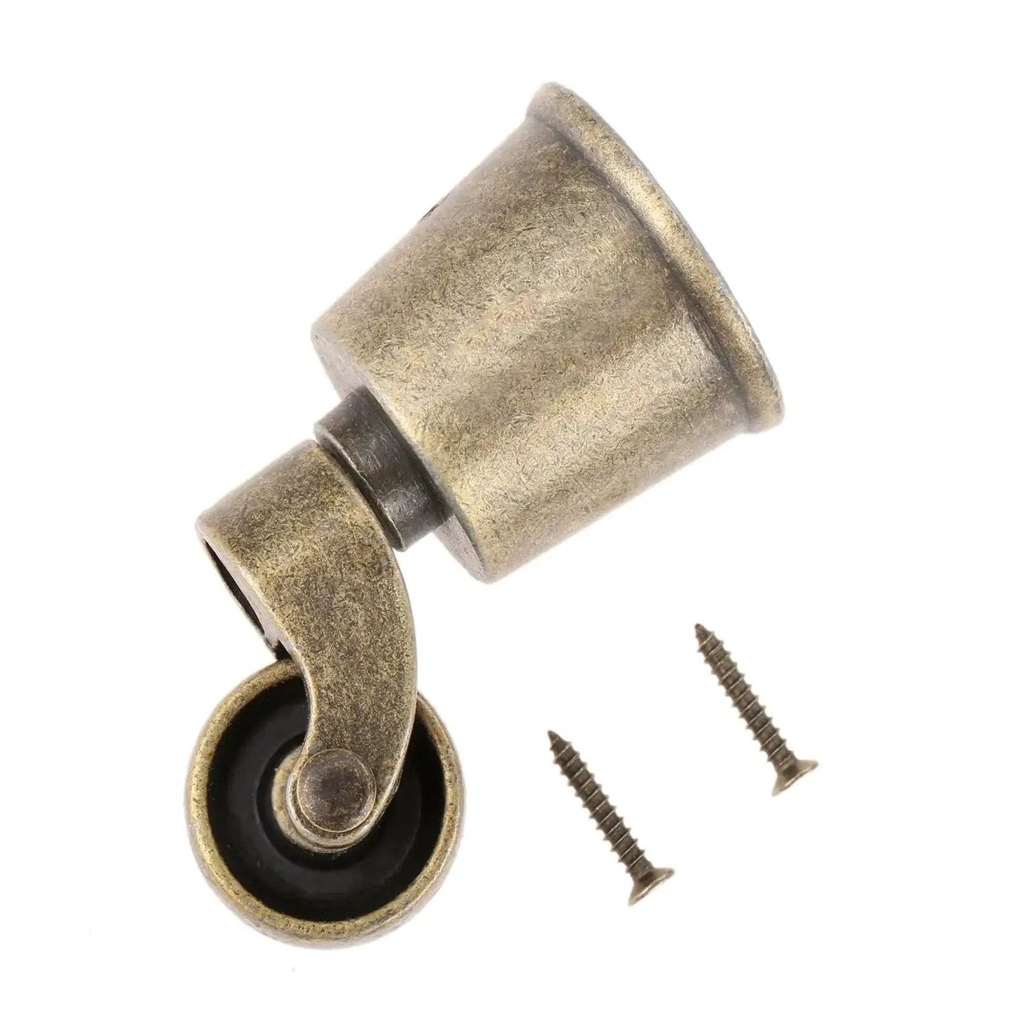 Vintage Bronze Swivel Cup Caster Set 4 Pieces, Universal Metal Pulley Wheel Casters with screws, anti-rust zinc alloy construction