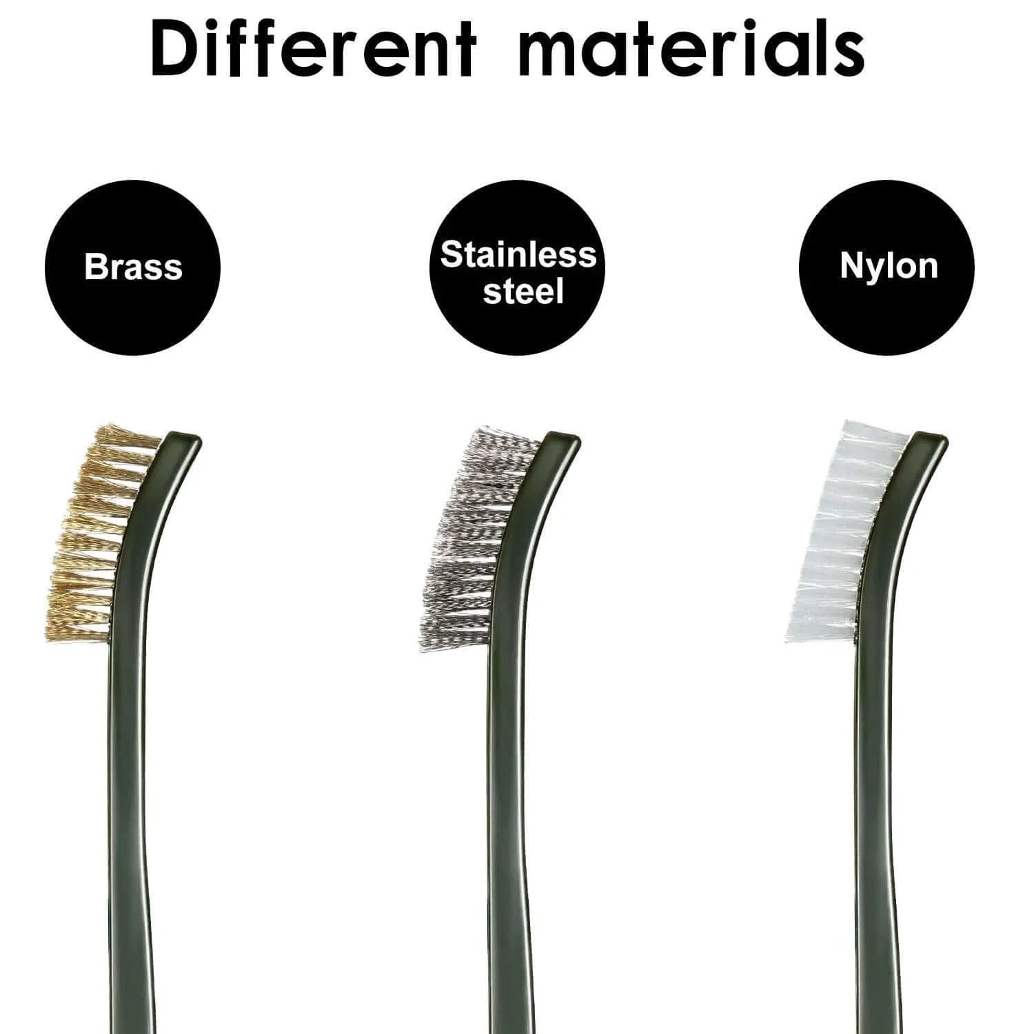 9 Pieces Mini Wire Brush Set Rust Paint Metal Cleaner Steel,Nylon,Brass Brush Set for Detai Cleaning Welding Slag,Dirt material types