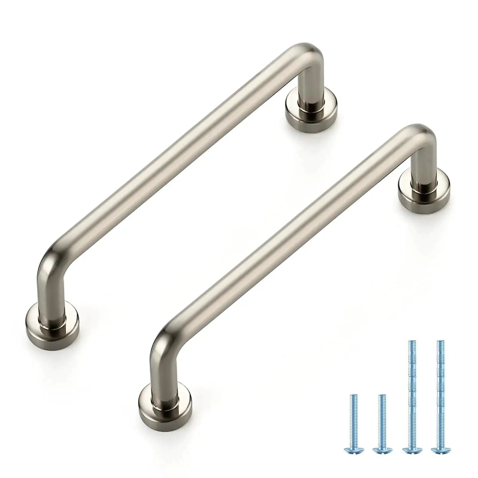 Brushed Nickel Cabinet Pulls 3-3/4 Inch Hole Center 20 Pack for drawers and cupboards with screws, vintage style hardware