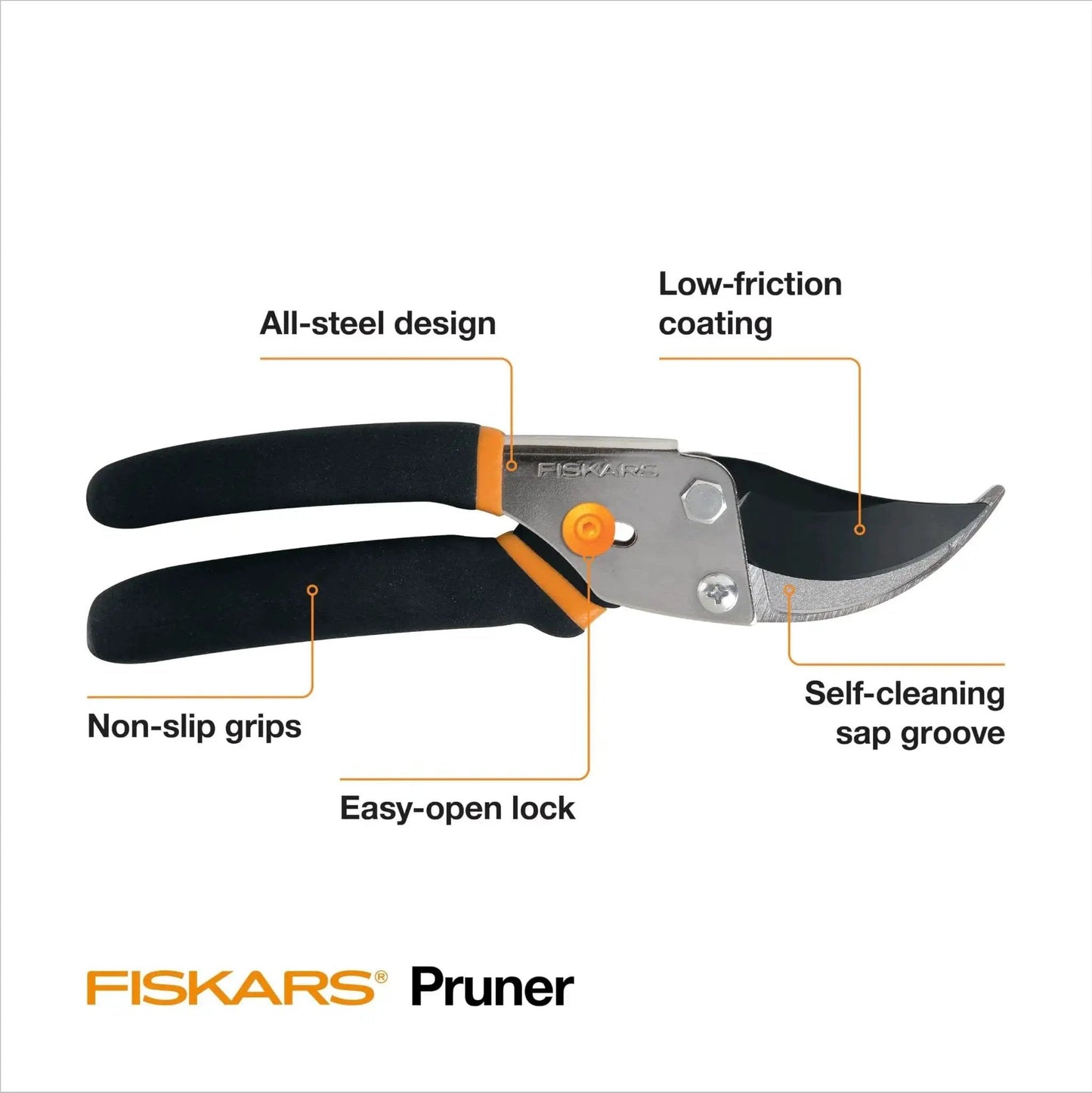 Bypass Pruning Shears With Five Eighth Inch Cut Capacity And Rust Resistant Steel Blade For Delicate Stem Pruning, Garden Clippers