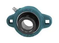 Front view of 1/2 in Narrow Eccentric Collar Malleable Iron 2-Bolt Flange Unit Single Shaft Pillow Block with Sealed Ball Bearing.
