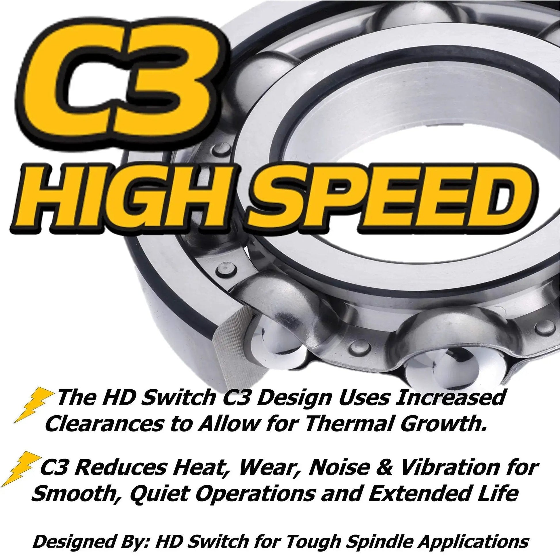 C3 high speed bearing for Beefed-Up Front Wheel Bearing Kit Four Pack With C3 High Temp Grease Upgrade For John Deere Gator Turf