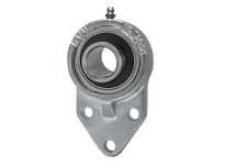 15/16 in Set Screw Single Row Bearing with Nickel-Plated 3-Bolt Flange Housing, Contact Seal with Slinger, Relubrication Port, Cast Iron Body, Sealed Unit, Each