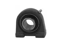 High-Temp Tapped-Base Pillow Block Bearing UCTB207-22C4HR5, 1-3/8 in ID, Cast Iron Housing, Ball Insert Steel C4 Clearance, front view