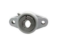 1-1/2 in Accu-Loc Kanigen White 2-Bolt Row Insert UENFL208-24MZ20W, Sealed Ball Bearing for Flange Mounted Housing, Ceramic-Ready Linear Slide Unit Applications