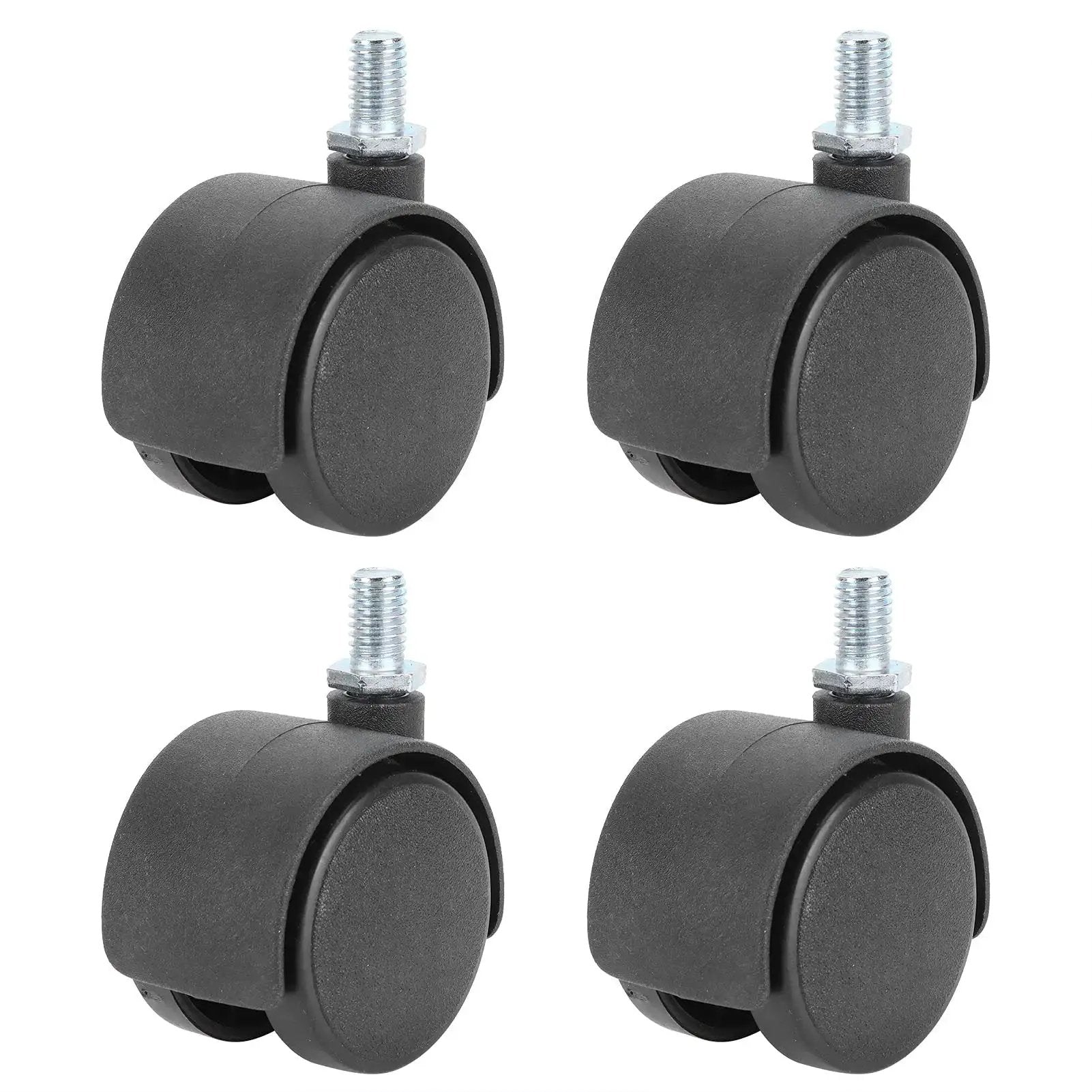 4 Pack Cabinet Casters 1.5 Inch 360 Degree Rotatable Replacement Wheels Universal Plastic Wheel For Cabinets Chairs Bookshelves
