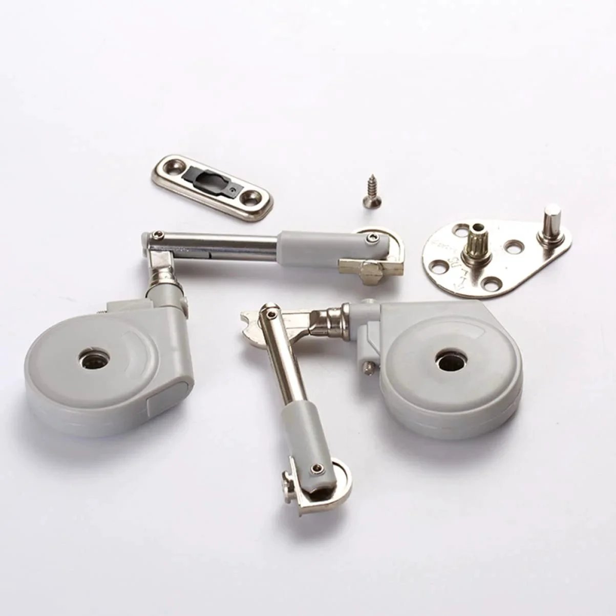 Drop Down Short Cabinet Door Gas Strut Hydraulic Gas Spring Heavy Duty Support Rod components displayed on white surface