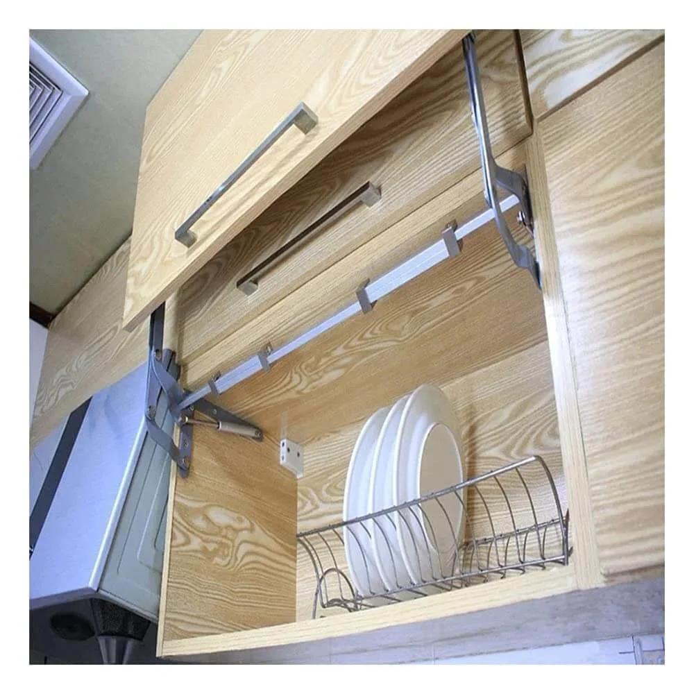 Cabinet Door Hinges, Lift Up Mechanism Support Vertical Swing Lifting Stay Strut Hydraullic Cylinder in kitchen cabinet image