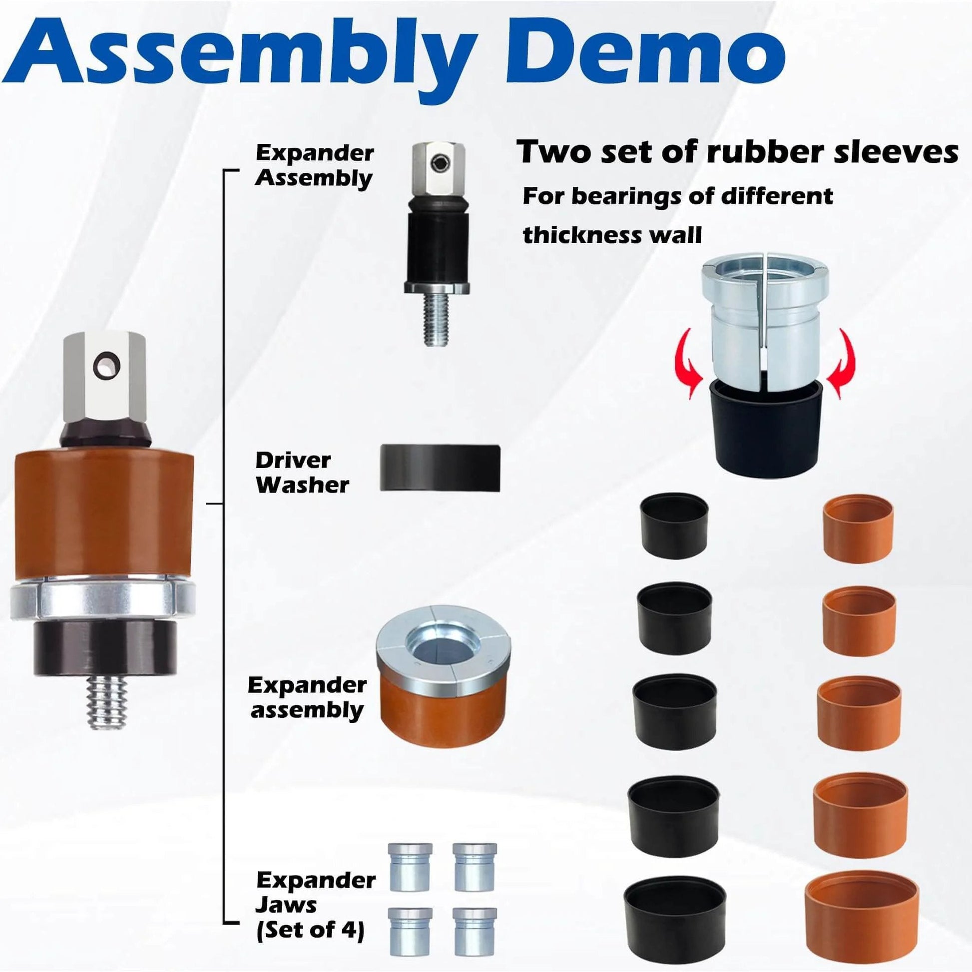 Assembly demo of Cam Bearing Install Tool & Engine Cam Bearing Remove Kit Complete Installation & Removal Chevy LS Engine.