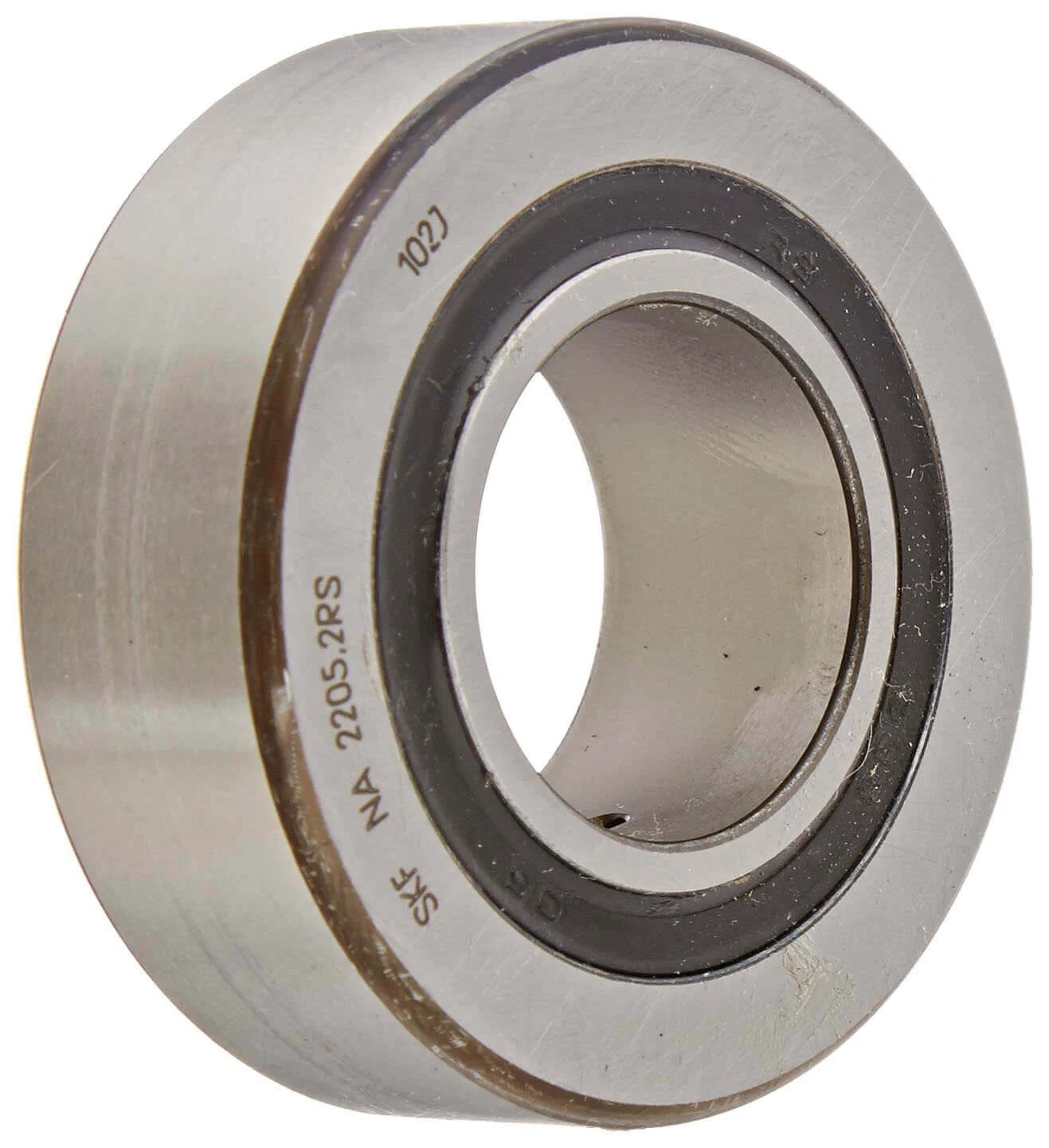 ✝️ SKF NA 2201.2RS Yoke Type Cam Follower, needle bearing type, sealed, 12mm bore, 32mm OD, 14mm width, front view