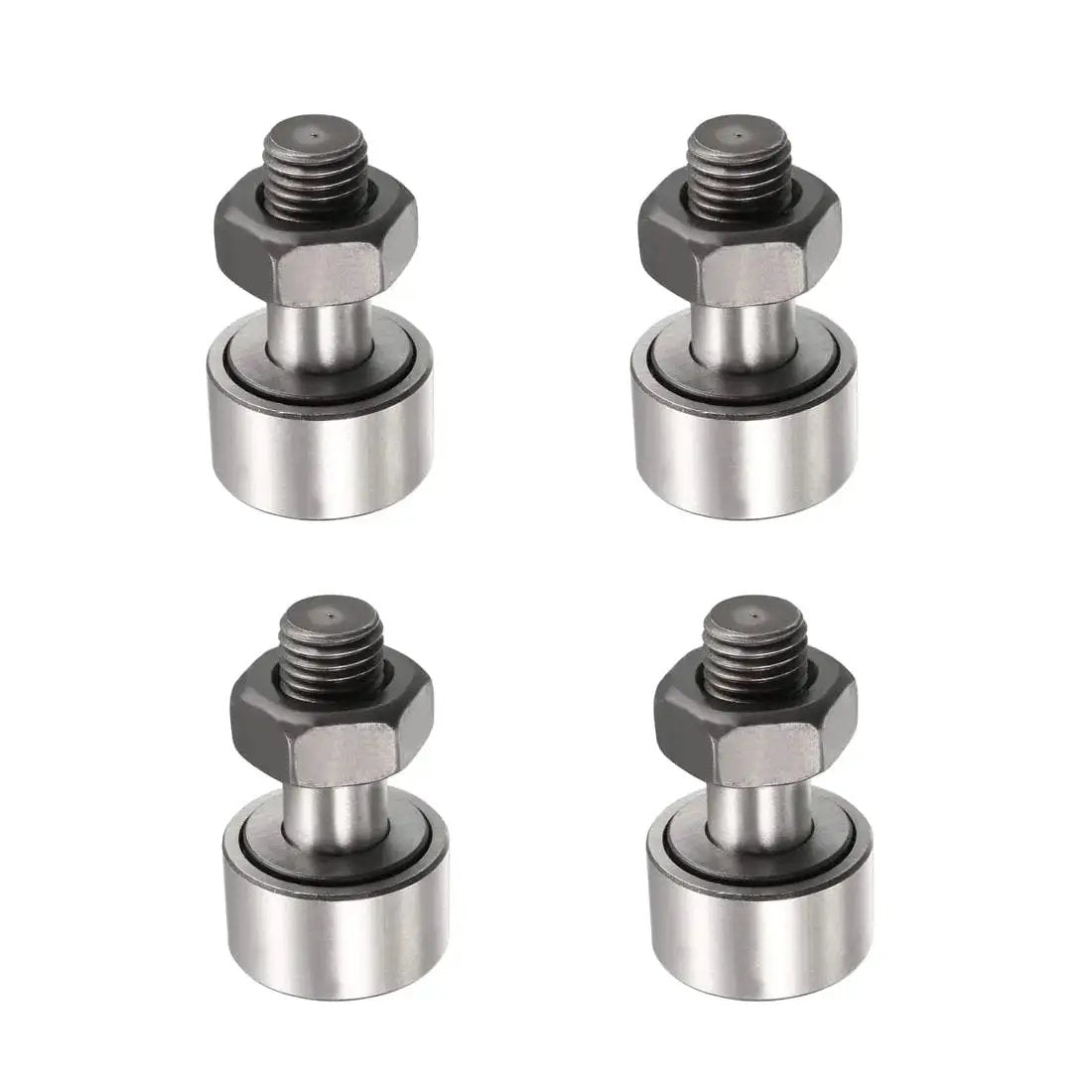 Beefed Up High Load Cam Follower Track Roller Bearing Set, 4pcs, for Machine Tools, 19mm roller diameter, M8 thread, 11mm roller width, sealed