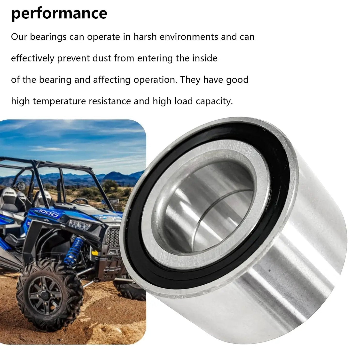 Rear Wheel Bearing Kit For Can Am Outlander 330 400 500 650 800 1000 Renegade Commander Maverick Trail Sport 800 1000 Replacement For 293350040 293370019 Heavy Duty Wheel Hub Bearings For Off Road Adventures And Rough Terrain shown with off-road vehicle