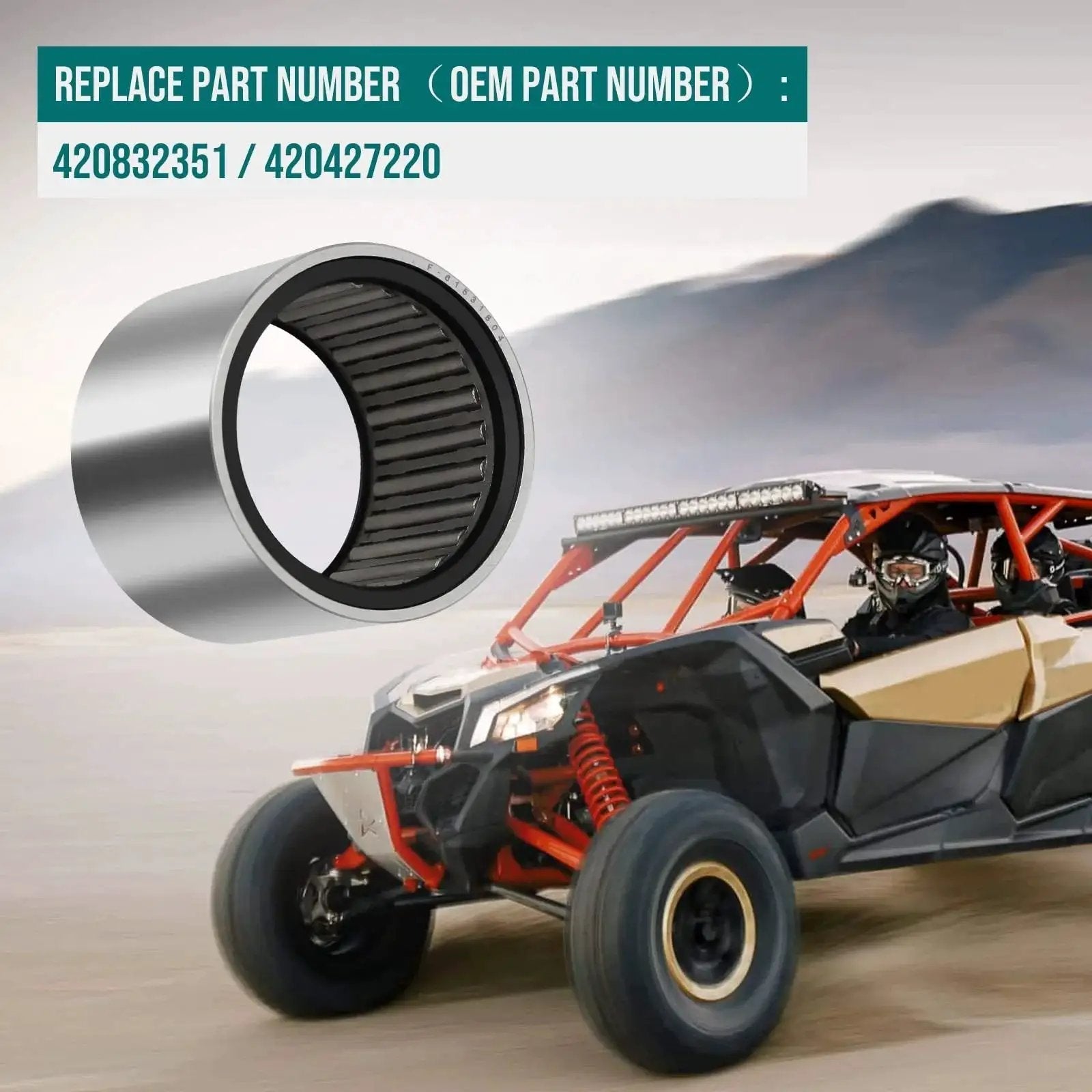 Needle Roller Bearing Kit for Can Am Maverick X3 2017 through 2022, high-load clutch bearing in steel for off-road racing and extreme duty use