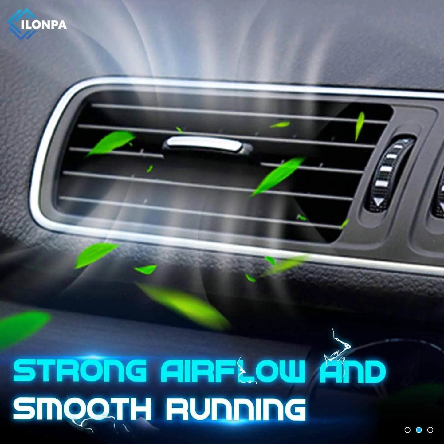 Car interior vent showing airflow from Front HVAC Blower Motor With Fan For 2011 To 2021 Dodge Durango Jeep Grand Cherokee