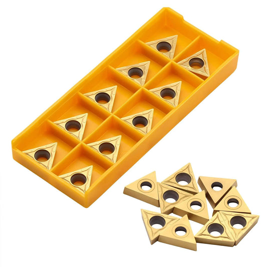 10 Pcs TCMT32.51 And TCMT16T304 Carbide Inserts For External Turning Pro Grade For Steel And Stainless Steel Parts STFCR Turning Tool Holder Compatible Durable Heavy Duty Metalworking Cutting Tools