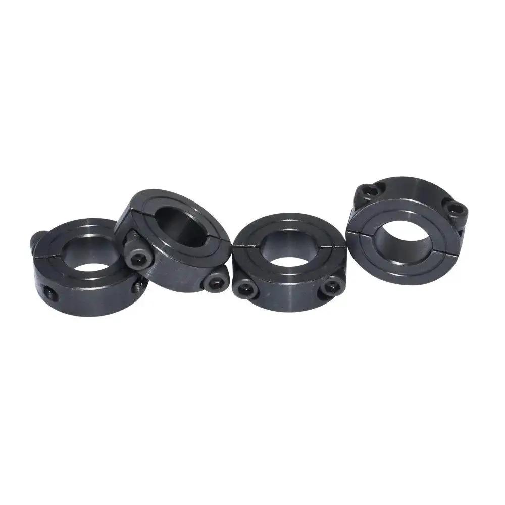 Pack of four two piece clamping shaft collar three quarters inch double split set screw style carbon steel, oxide finish by KZNANZN.