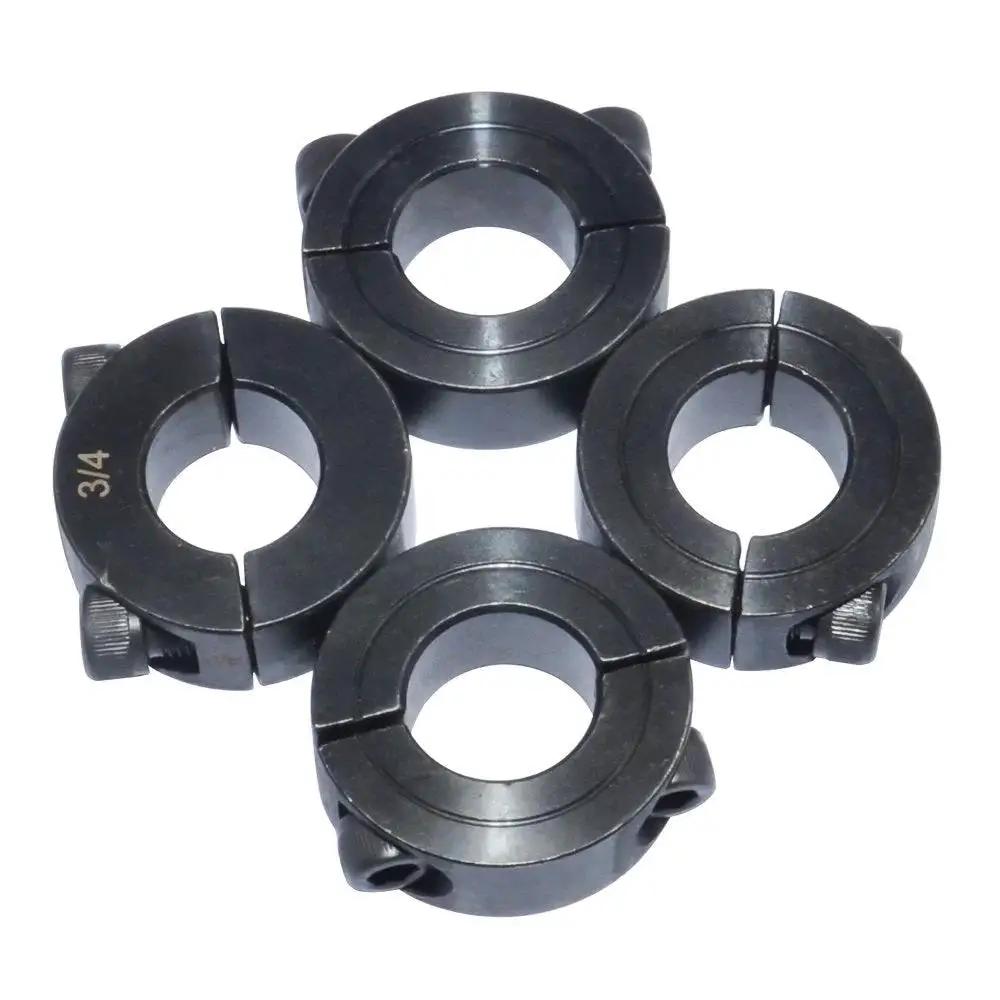 Four two-piece clamping shaft collars, 3/4 inch double split, set screw style carbon steel, for machinery and industrial use by KZNANZN.