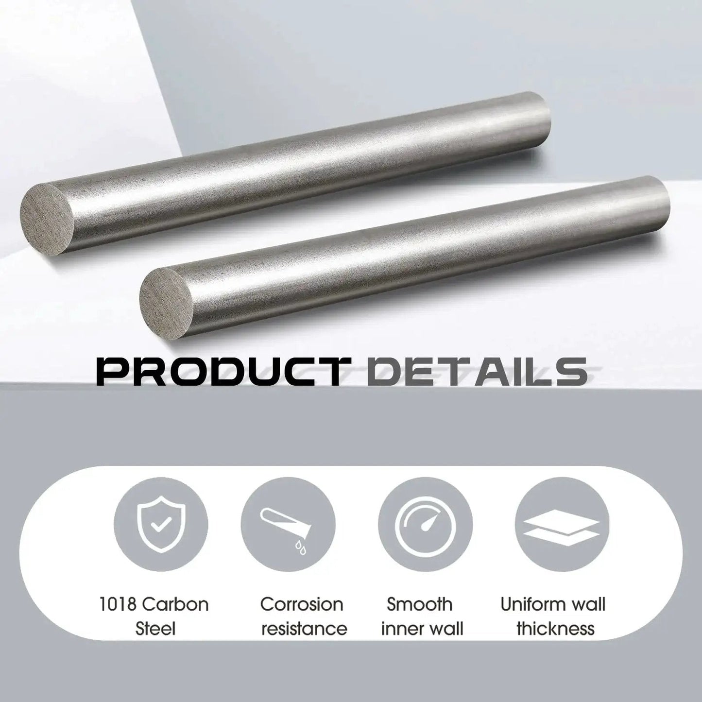 Two Pack 1018 Carbon Steel Round Rods 1 Inch Diameter 12 Inch Length Built To Last Cold Rolled Steel Bar Unpolished Finish