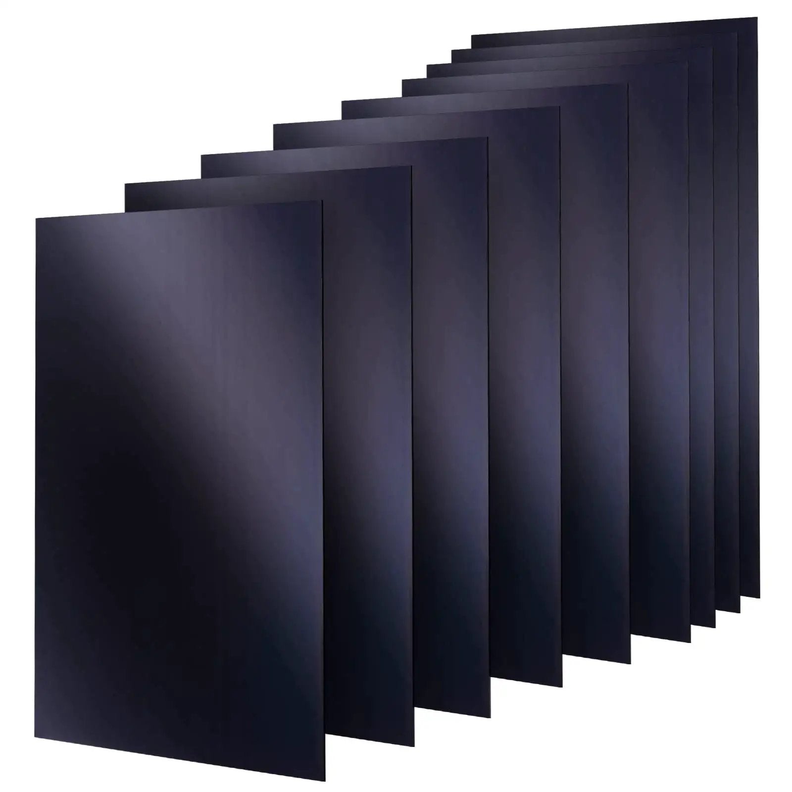 Carbon Steel Shim Stock Assortment Set, 6 Inch Wide By 12 Inch Long, Nine Thicknesses From 0.003 To 0.015 Inch Including 0.003 0.004 0.005 0.006 0.007 0.008 0.010 0.012 0.015 Low Carbon 1008 1010 Steel, Versatile Gaps And Spacers For Auto And DIY Use, shown as a stack of sheets