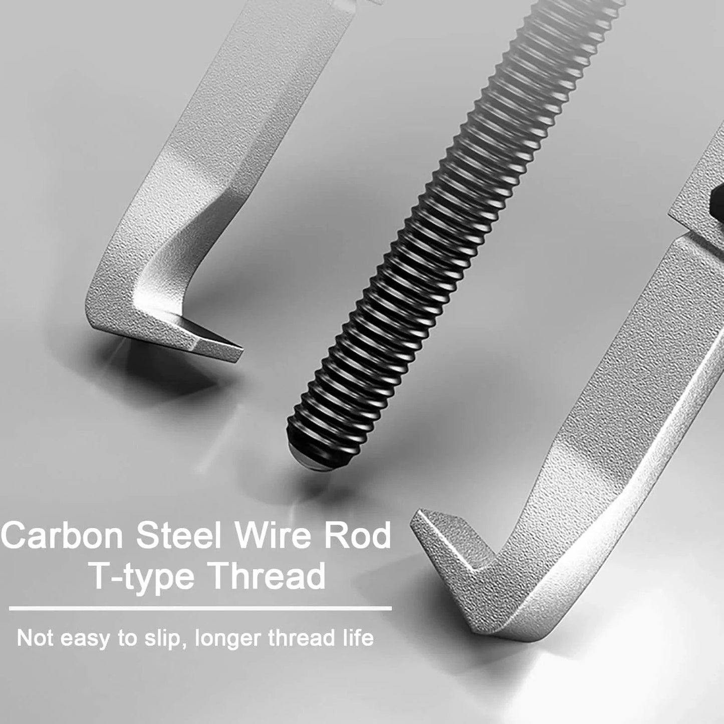 Close-up of Heavy - Duty Bearing Puller Set showing carbon steel wire rod with T-type thread design for mechanics