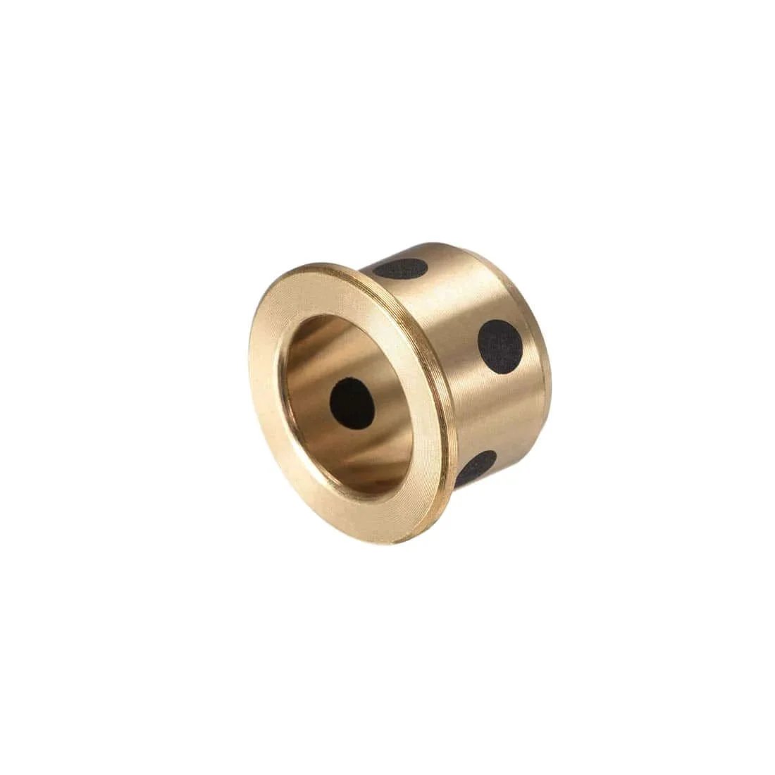 Flange Sleeve Bearing 10Mm Bore 13Mm Outer Diameter 10Mm Length 16Mm Flange Diameter 16Mm Flange Thickness 1 Point 5Mm Cast Brass Bushing 2 Pcs Self Lubricating For Precision Industrial Equipment