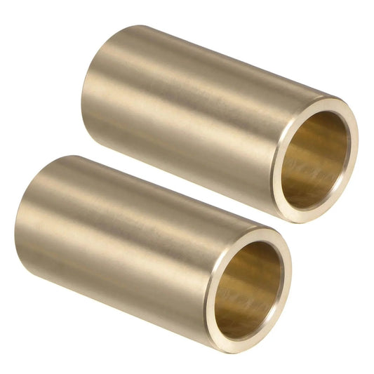 Two 2pcs Sleeve Bearings 3/4" Bore 1" OD 2" Length Cast Brass Self-Lubricating Bushing, side view showing smooth brass finish.