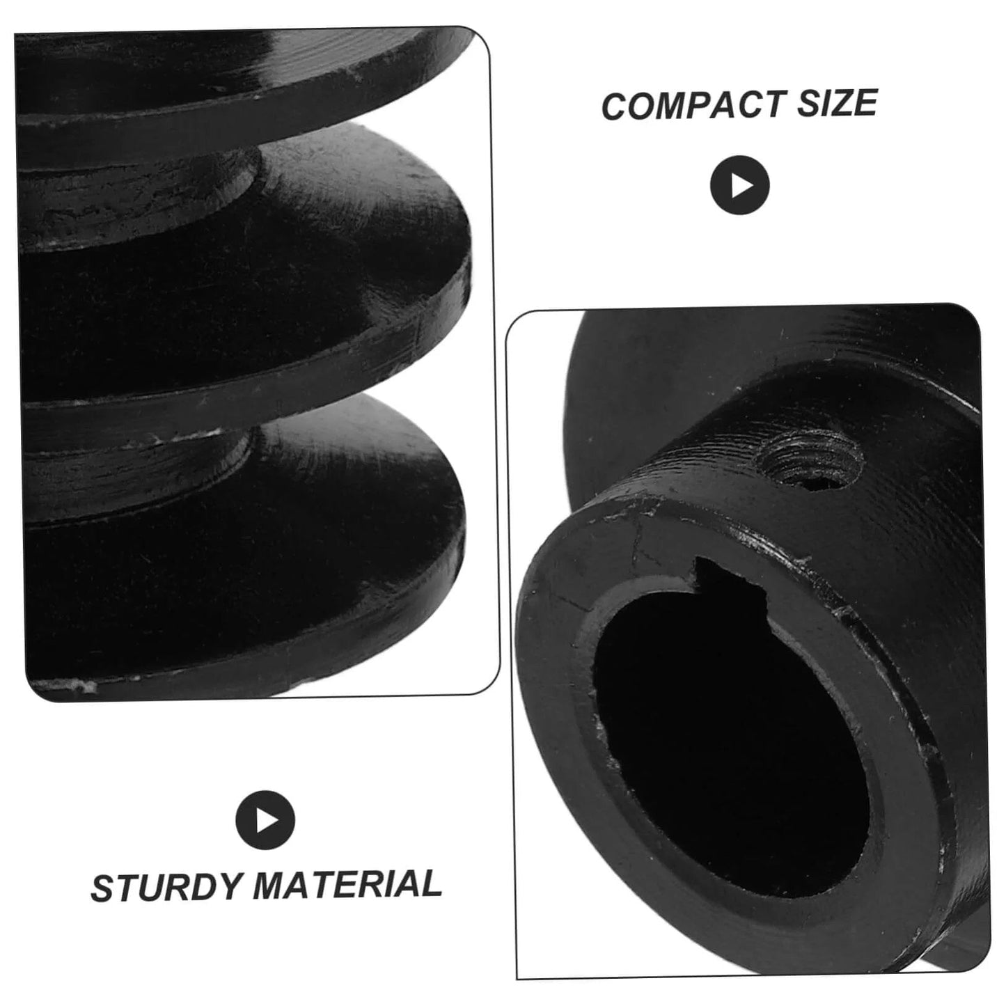 Close-up of Heavy Duty Cast Double Groove Pulley Pulley Wheel Replacement for V-belt Water Pump Gas Engine Sheave Belt