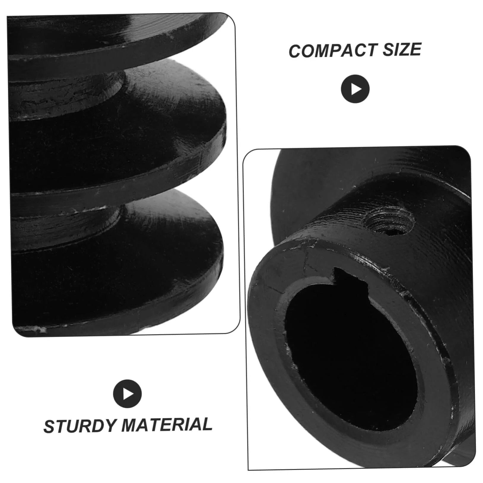 Close-up of Heavy Duty Cast Double Groove Pulley Pulley Wheel Replacement for V-belt Water Pump Gas Engine Sheave Belt
