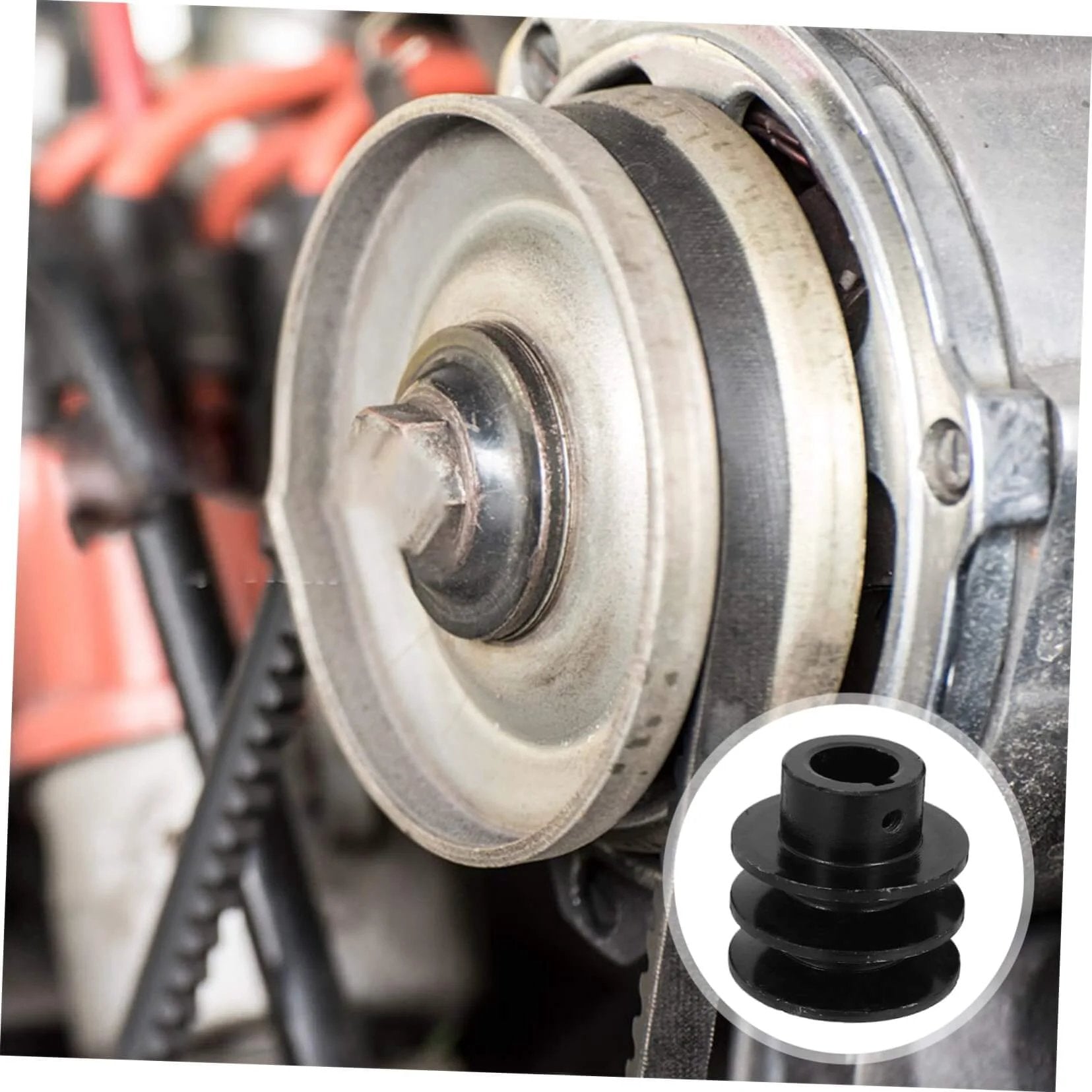 Groove Sheave Double Pulley for V-belt Water Pump Heavy Duty Cast installed in automotive application