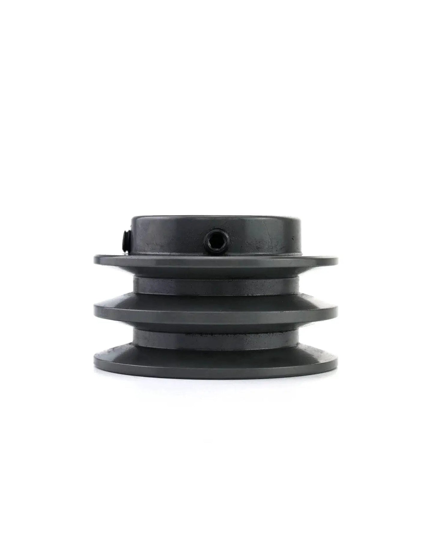 Durable Cast Iron Double Groove V Belt Pulley 3.05 Inch OD With Five Eighth Inch Fixed Bore, side view