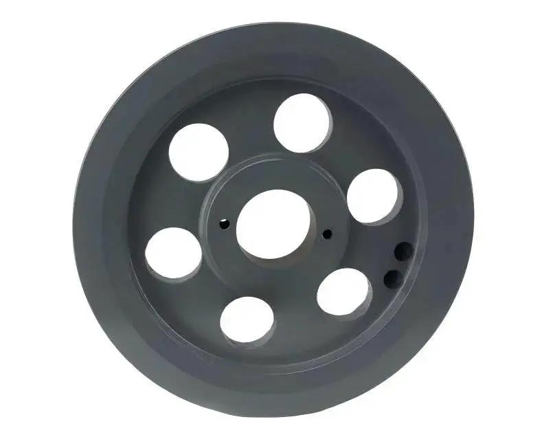 Efficient 7.75 inch dual groove cast iron pulley with a 1-1/8 inch bushing delivers reliable belt drive for B section 5L belts
