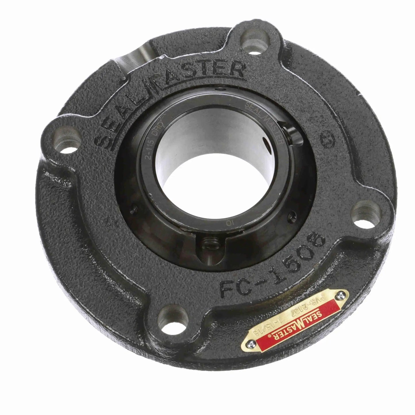 Flange Mounted Cartridge Ball Bearing With Cast Iron Housing And Steel Inner Ring In Black Oxide Finish Setscrew Lock Sealmaster PVR 2137
