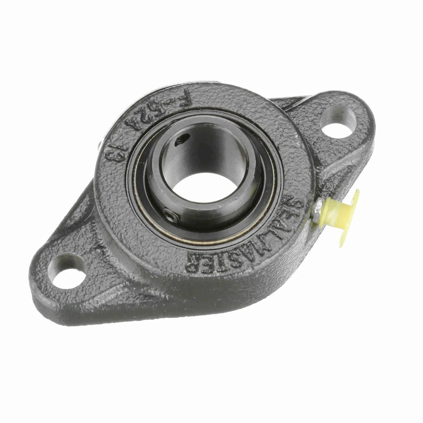 Mounted Cast Iron Two Bolt Flange Ball Bearing With Setscrew Lock SFT 16 Precision Self Aligning Shaft Support For Heavy Duty Machinery By Sealmaster