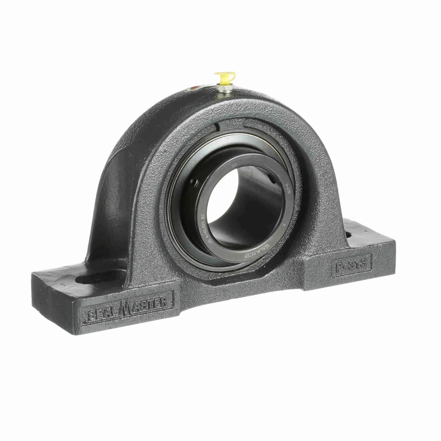 Mounted Cast Iron Two Bolt Pillow Block Ball Bearing With Setscrew Lock And Black Oxide Finish Sealmaster MP 47 front view
