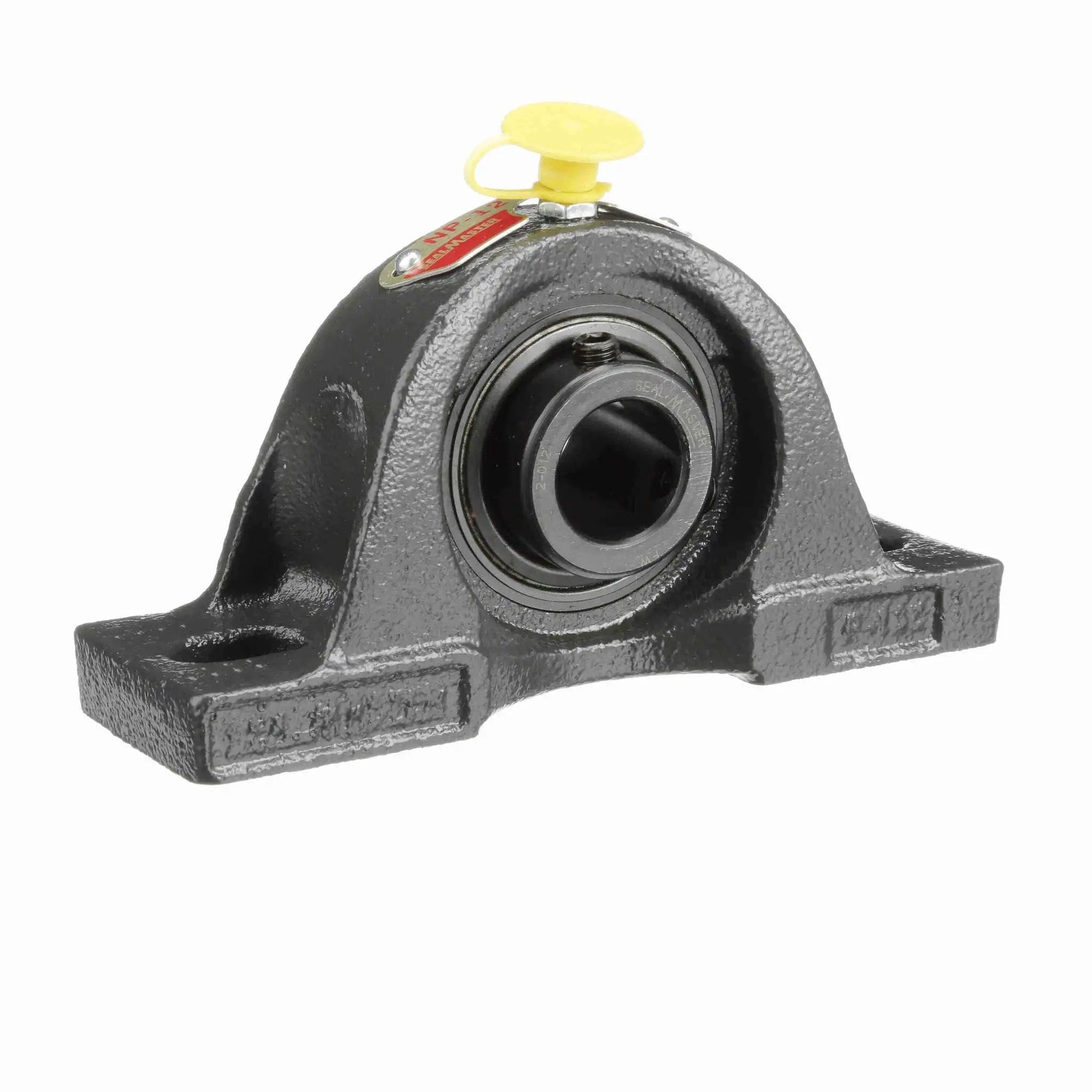 Mounted Cast Iron Two Bolt Pillow Block Ball Bearing NP-12 With Setscrew Lock And Black Oxide Finish Ready To Install